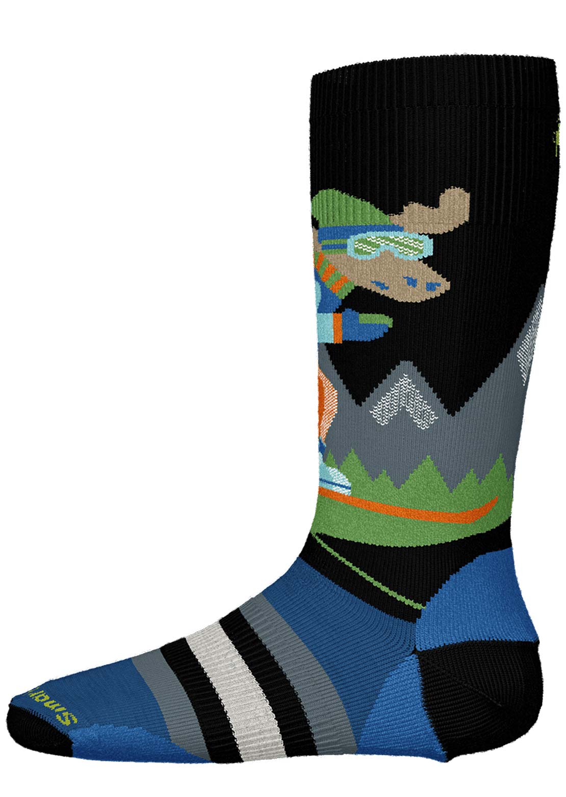 Smartwool Junior Wintersport Full Cushion Mountain Moose Pattern OTC Socks Black