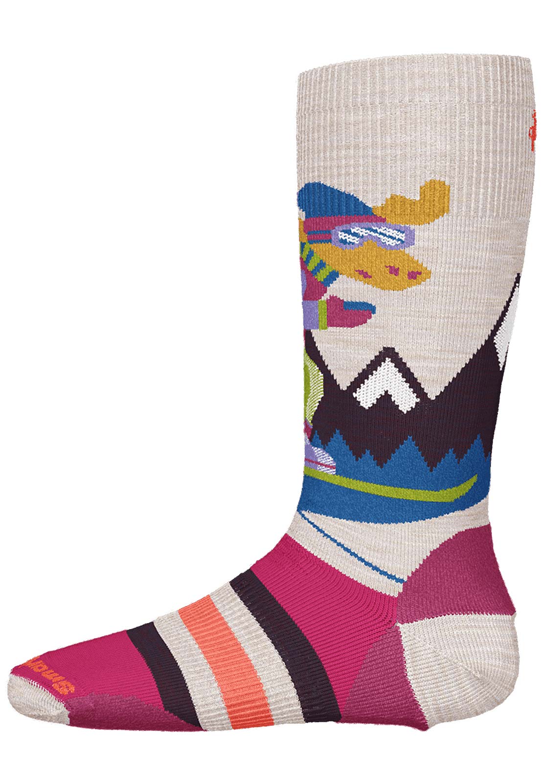 Smartwool Junior Wintersport Full Cushion Mountain Moose Pattern OTC Socks Moonbeam