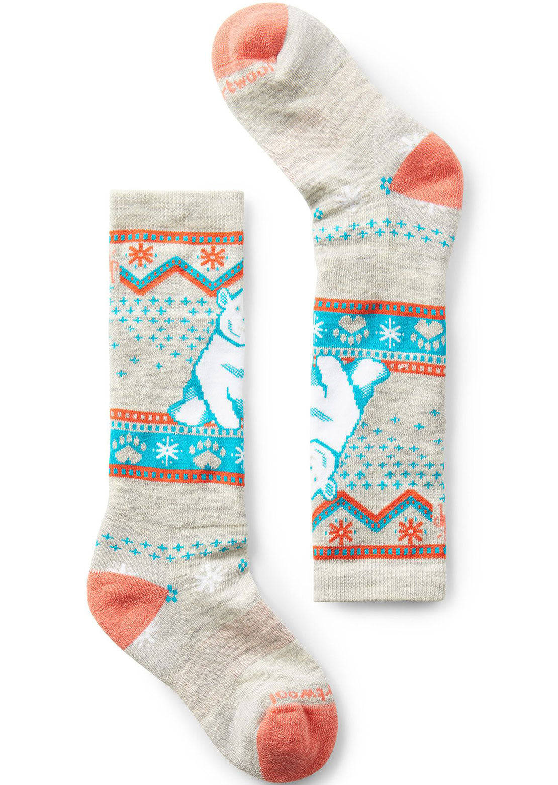 Smartwool Junior Wintersport Full Cushion Polar Bear Pattern OTC Socks Ash