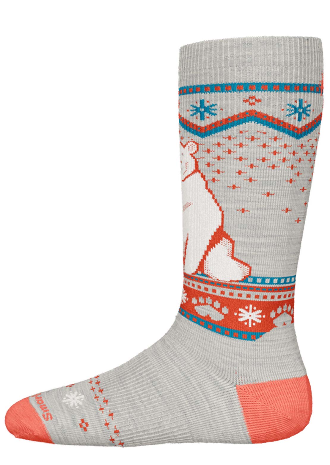 Smartwool Junior Wintersport Full Cushion Polar Bear Pattern OTC Socks Ash