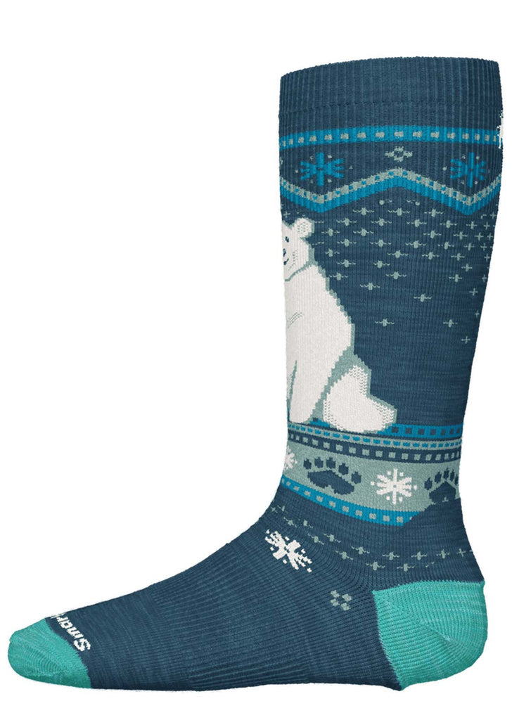 Chaussettes Hiver Enfant Smartwool Motif Ours Polaire - Confort Maxi Pour Sports D'Hiver