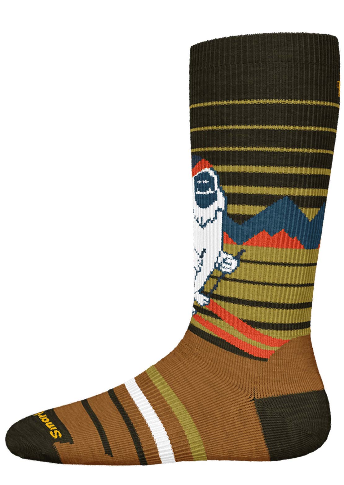  Smartwool Junior Wintersport Full Cushion Yeti Pattern OTC Socks Military Olive