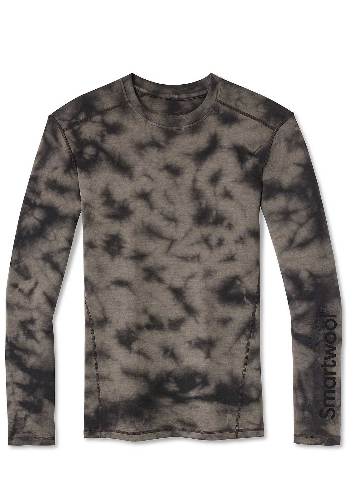Smartwool Men&#39;s Classic Thermal 250 Plant-Based Dye Crew Base Layer Top Black Marble Wash