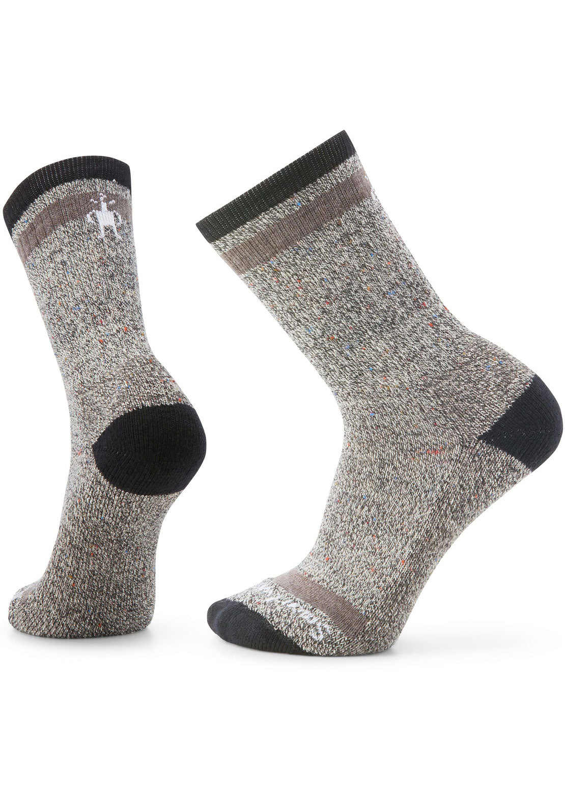 Smartwool Men&#39;s Everyday Larimer Crew Socks Black-Taupe Heather