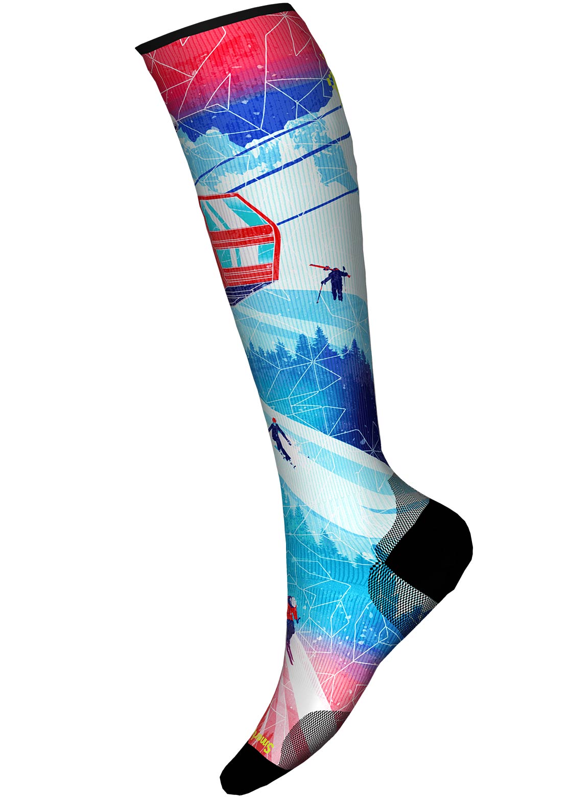 Smartwool Men's Ski Zero Cushion Ski Day Print OTC Socks Laguna Blue