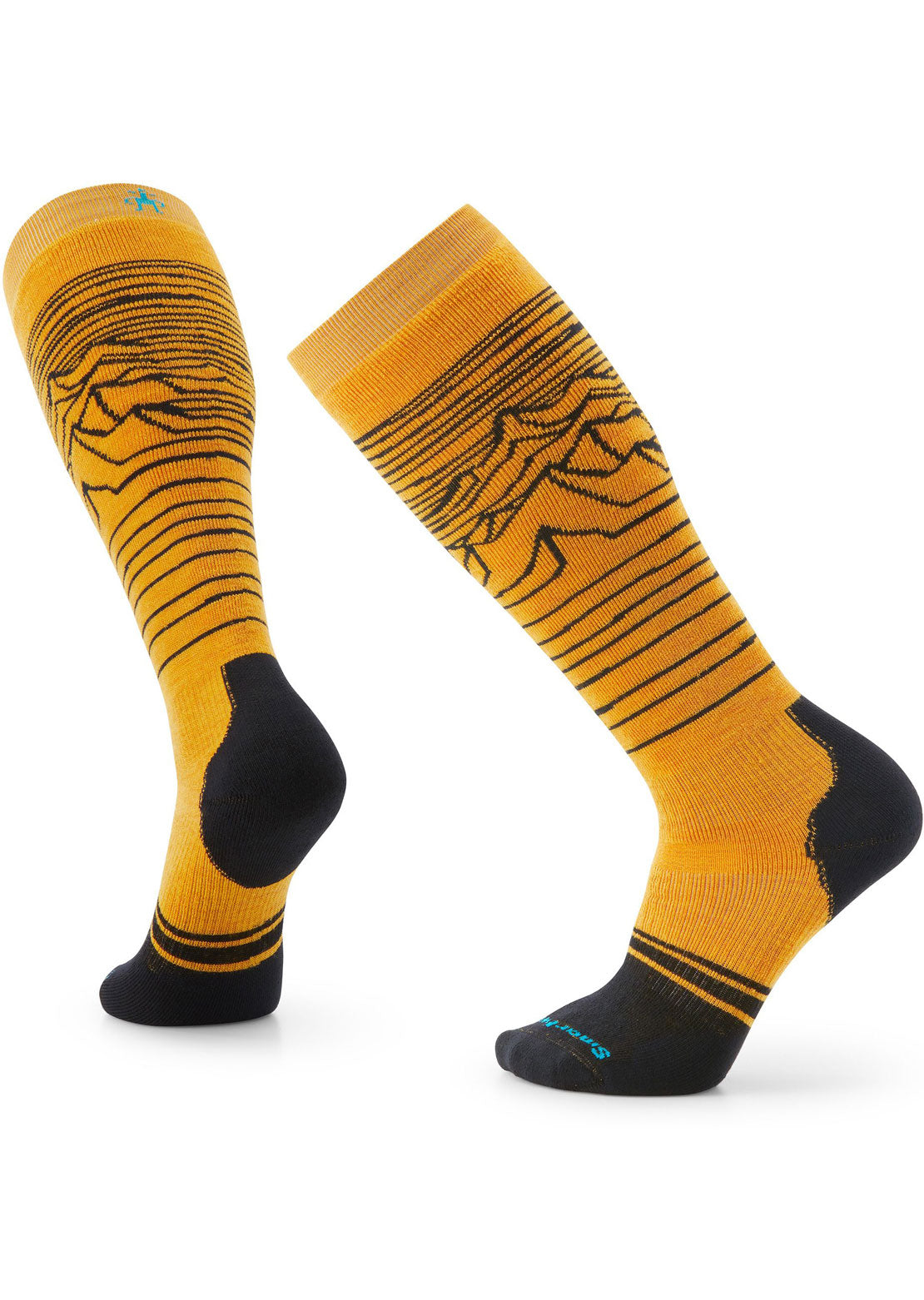 Smartwool Men&#39;s Snowboard Full Cushion Iguchi Pattern OTC Socks Honey Gold