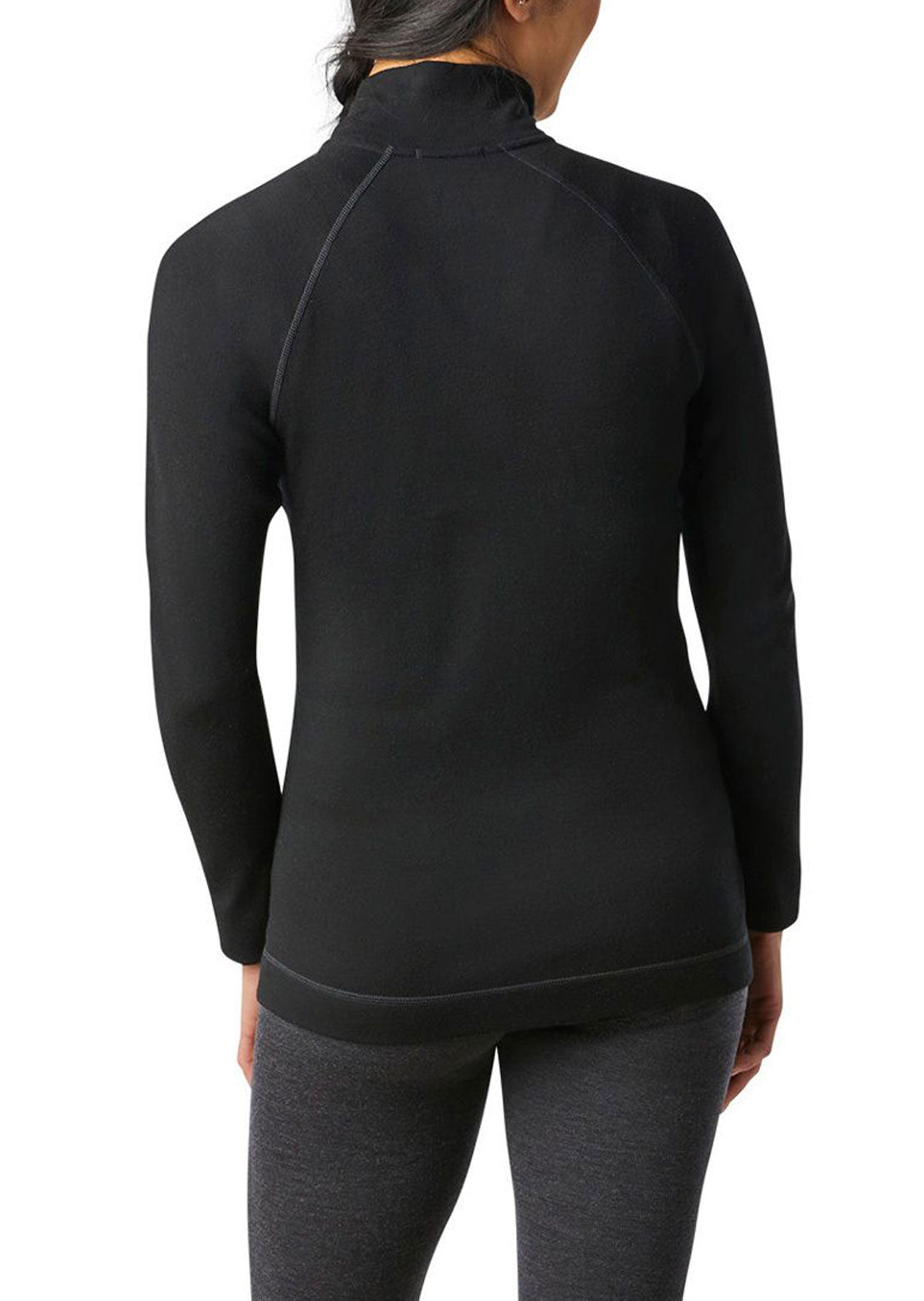 Smartwool Women&#39;s Classic Thermal Merino Base Layer 1/4 Zip Boxed Top Black
