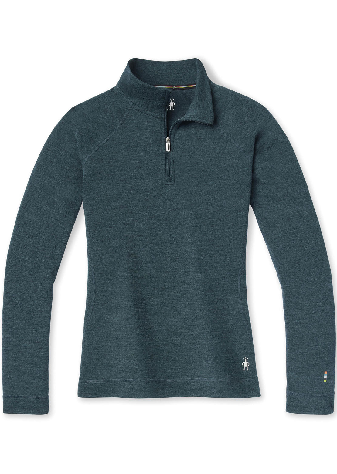 Smartwool Women&#39;s Classic Thermal Merino Base Layer 1/4 Zip Boxed Top Twilight Blue Heather