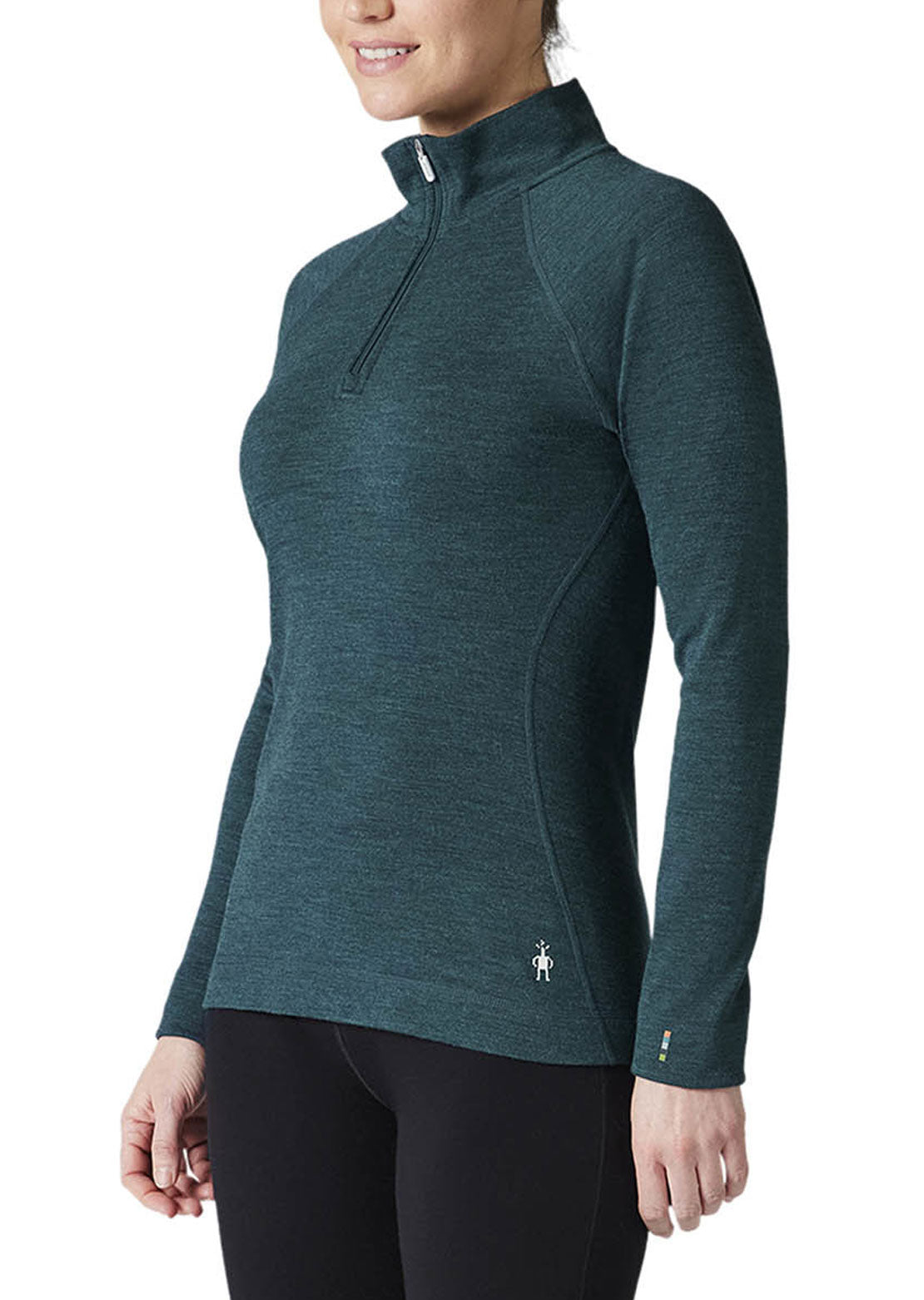 Smartwool Women&#39;s Classic Thermal Merino Base Layer 1/4 Zip Boxed Top Twilight Blue Heather