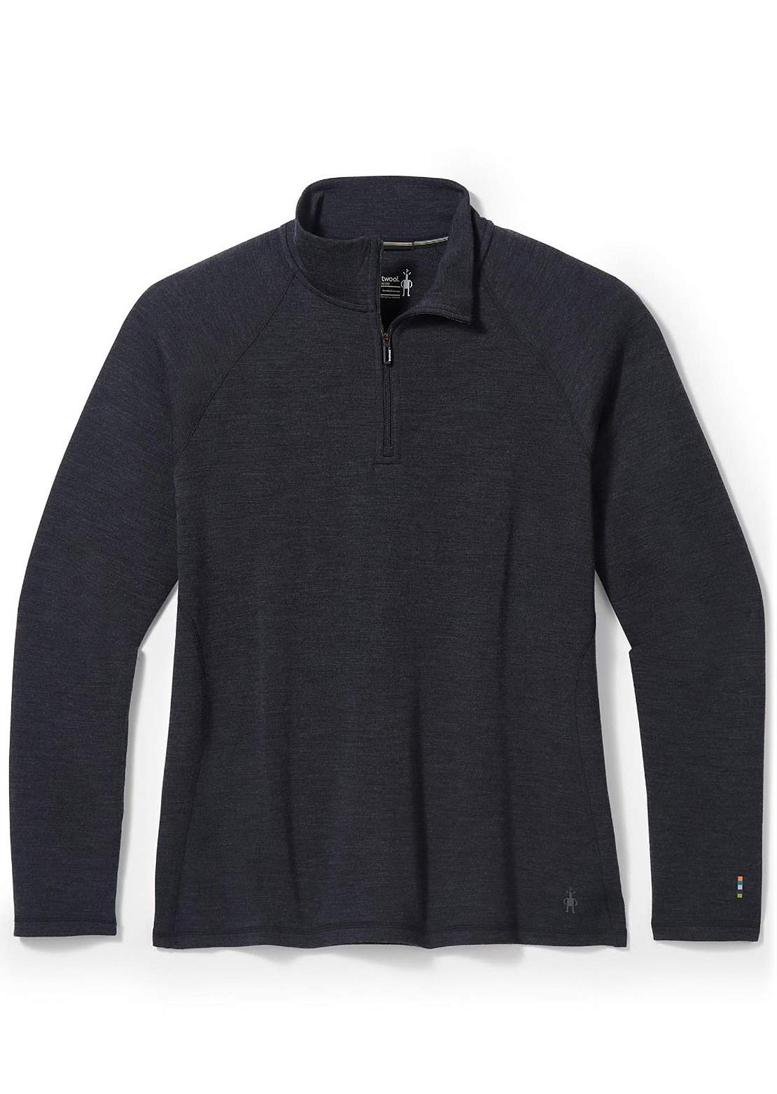 Smartwool Women's Classic Thermal Merino Base Layer Plus Boxed 1/4 Zip Top Charcoal Heather