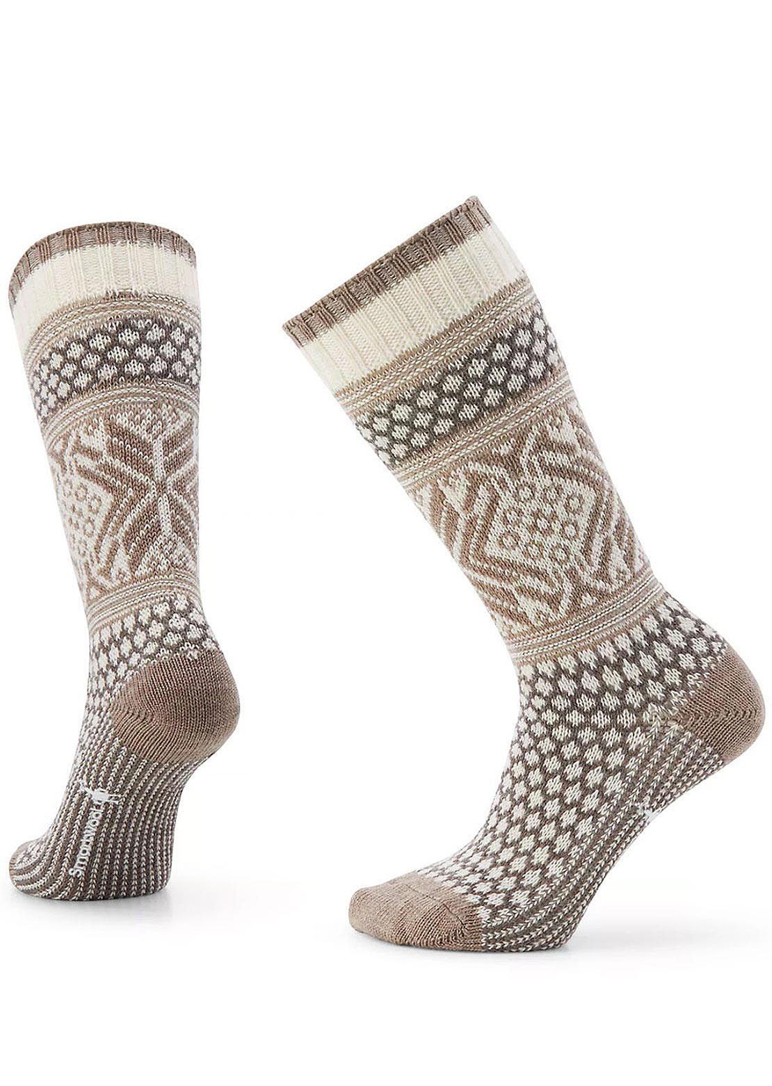 Smartwool Women&#39;s Everyday Popcorn Snowflake Pattern Crew Socks Moonbeam