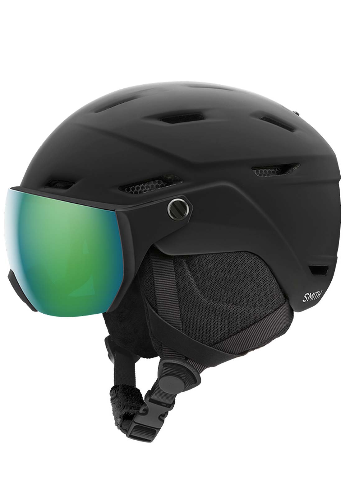 Smith Junior Survey Jr. Winter Helmet Matte Black/Green Mirror