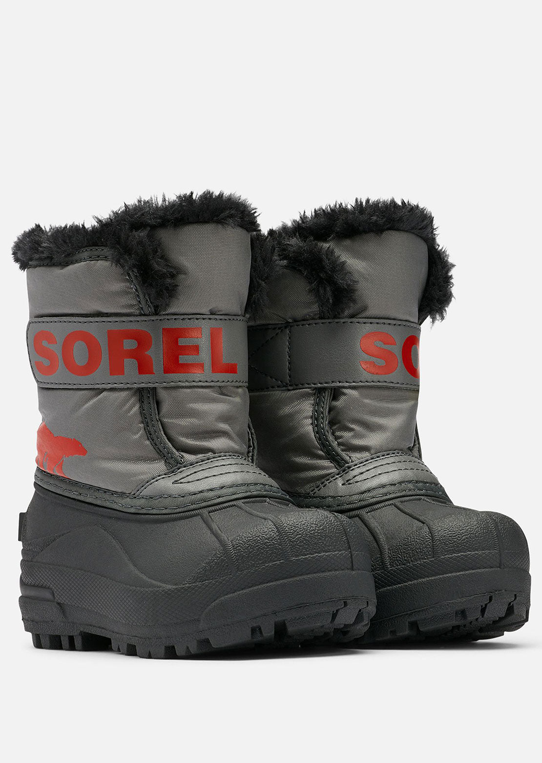 Sorel Infant Snow Commander Boots Quarry/Cherrybomb