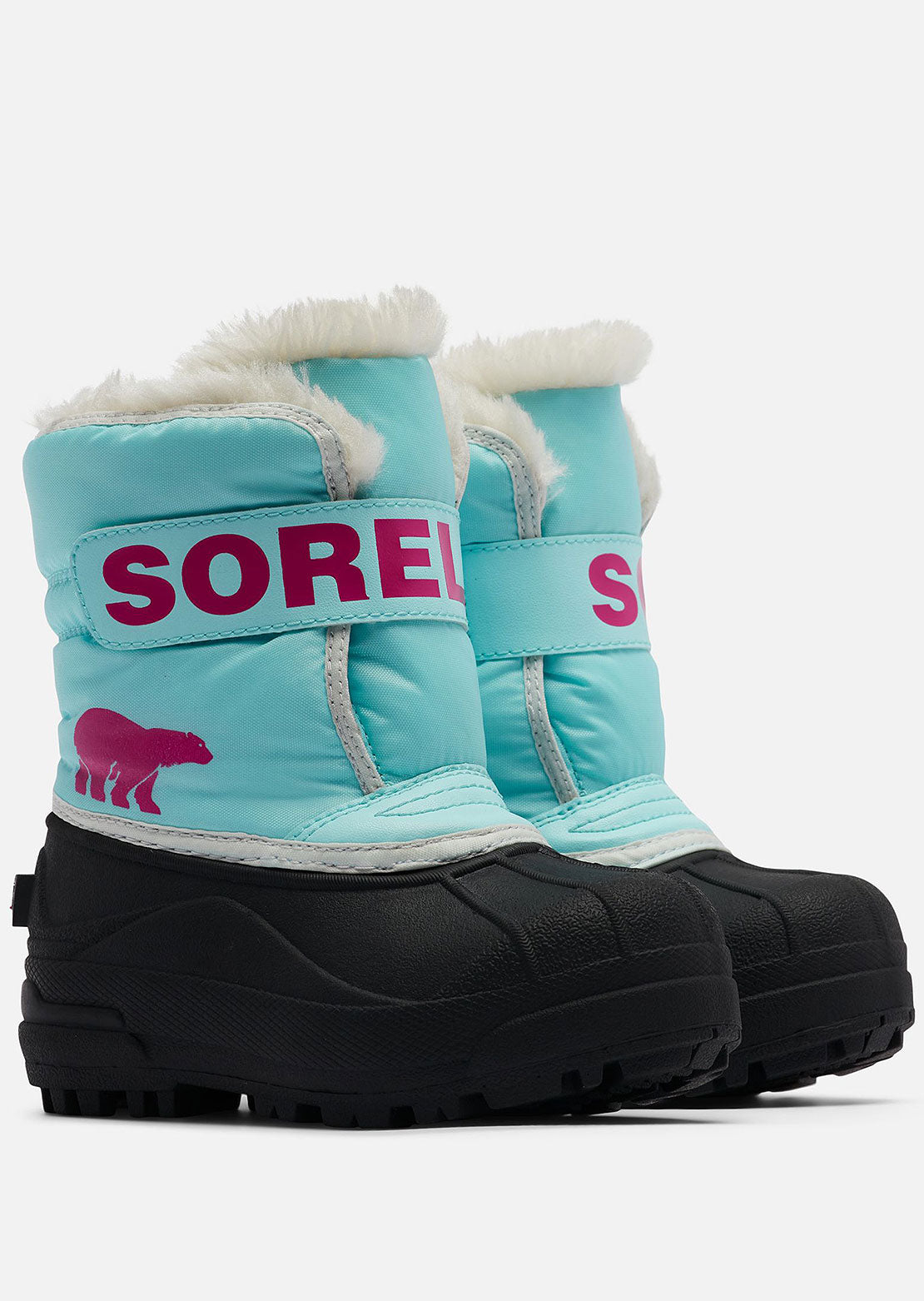 Sorel Toddler Snow Commander Winter Boots Ocean Surf/Cactus Pink