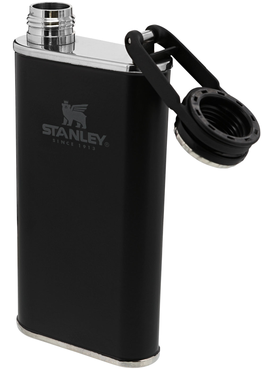 Stanley Easy Fill Wide Mouth 8 Oz Flask Black