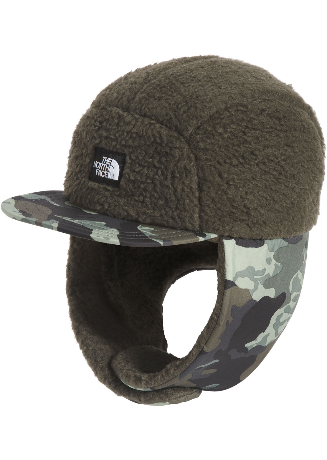 The North Face Junior Forrest Fleece Trapper Hat New Taupe Green/New Taupe Green Never Stop Camo Print
