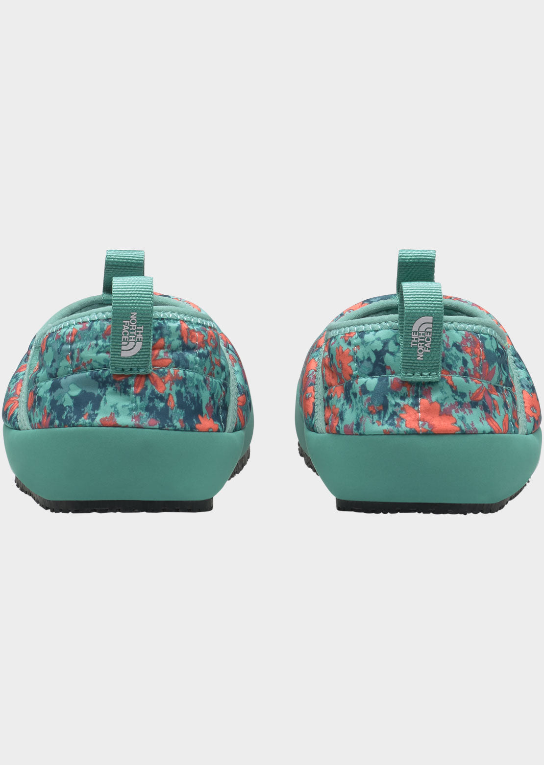 The North Face Junior ThermoBall Traction Mule II Slippers Coral Sunrise Forestland Floral Print/Wasabi