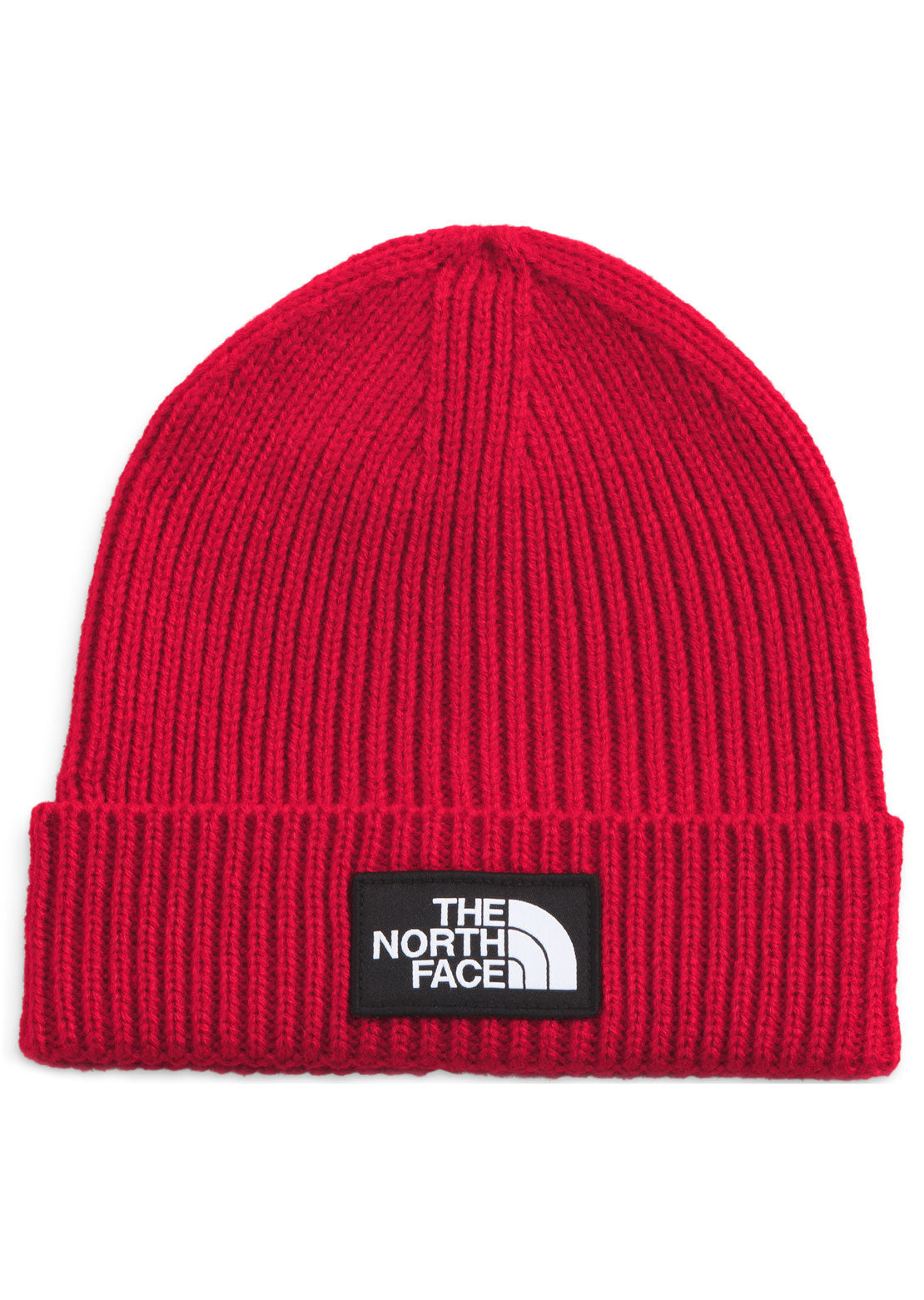 The North Face Logo Box Cuffed Regular Beanie TNF Red
