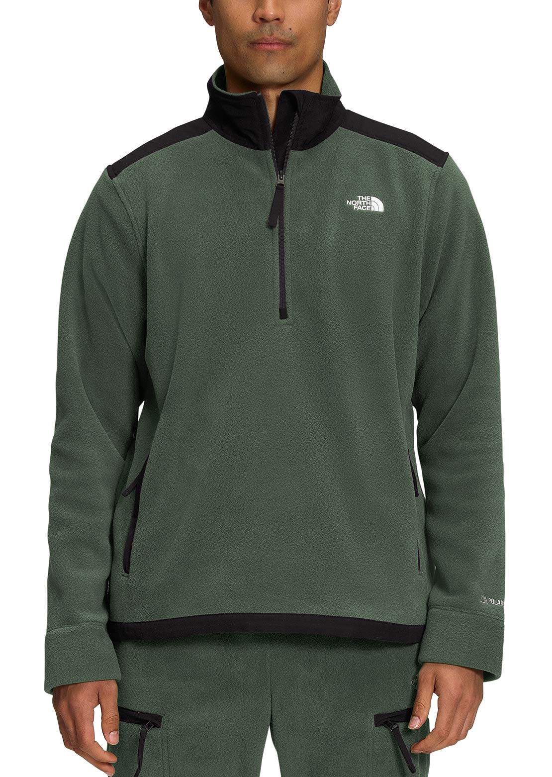 The North Face Men&#39;s Alpine Polartec 200 1/4 Zip Pullover Thyme/TNF Black