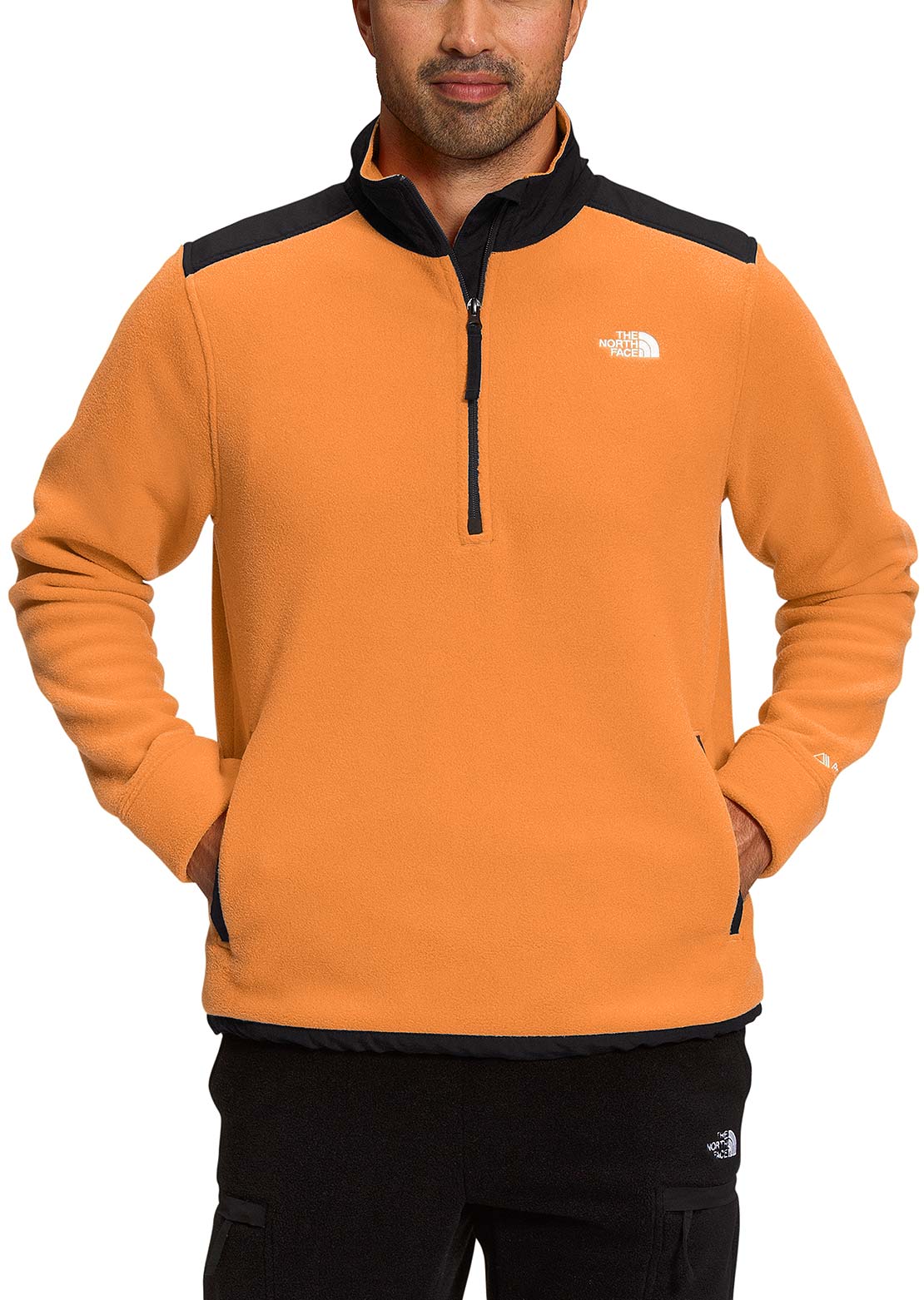 The North Face Men&#39;s Alpine Polartec 200 1/4 Zip Pullover Topaz/TNF Black