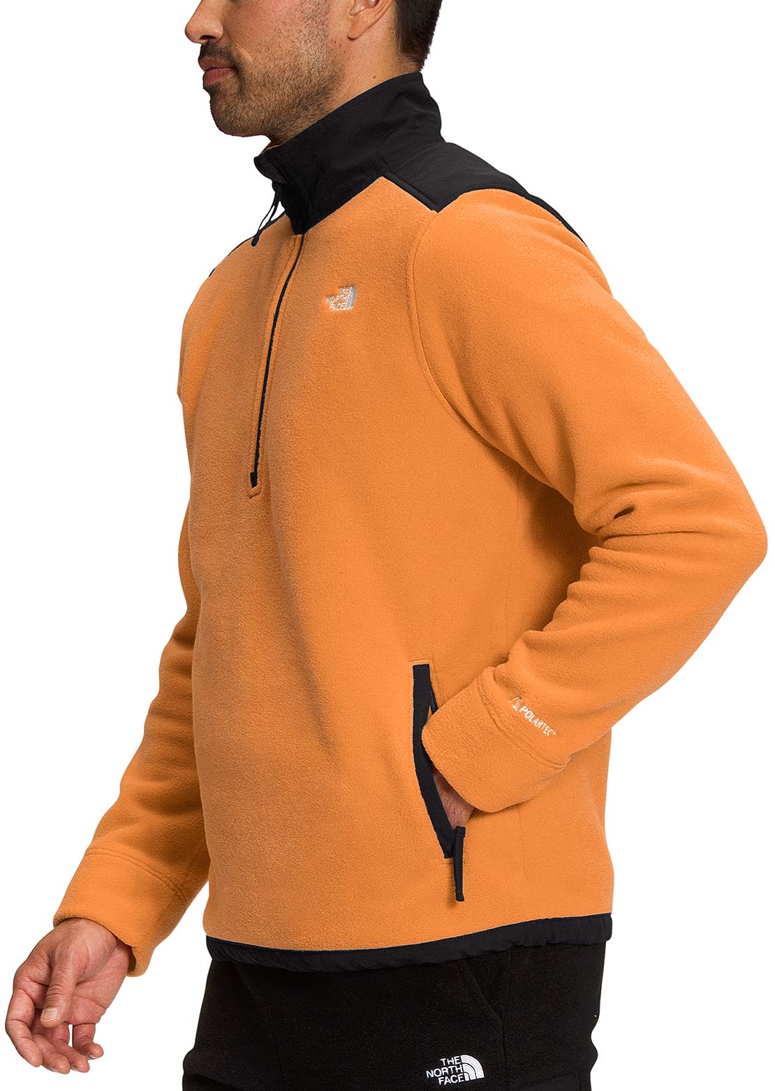 The North Face Men&#39;s Alpine Polartec 200 1/4 Zip Pullover Topaz/TNF Black