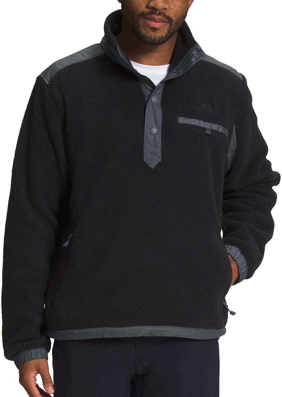 The North Face Men&#39;s Royal Arch 1/4 Snap Pullover TNF Black/Vanadis Grey