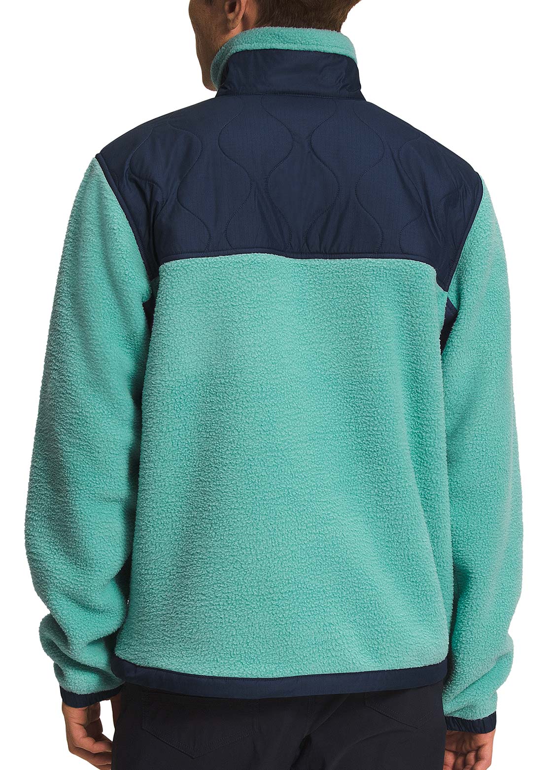The North Face Men&#39;s Royal Arch 1/4 Snap Pullover Wasabi/Summit Navy/Fuschia Pink