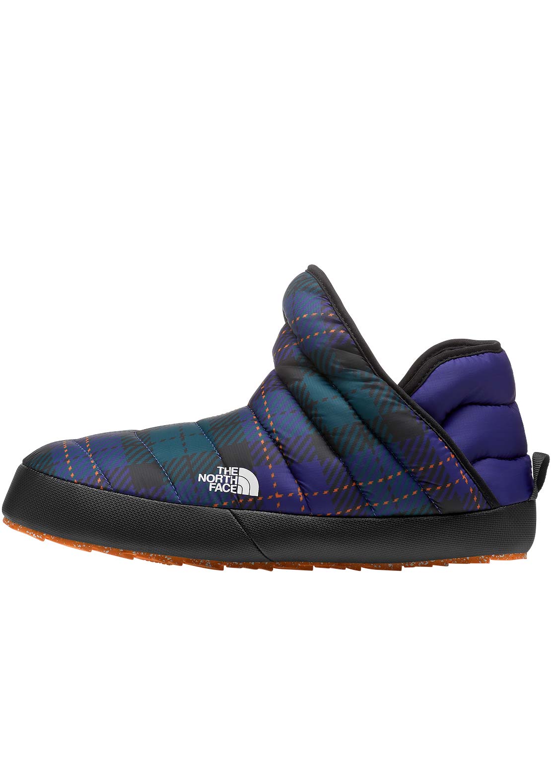 The North Face Men&#39;s ThermoBall Traction Bootie Slippers Ponderosa Green Medium Icon Plaid Print/Lapis Blue