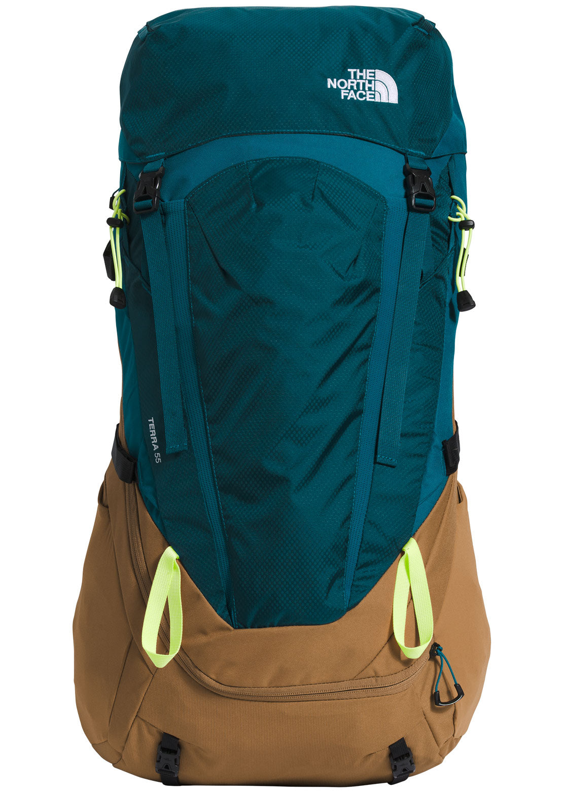 The North Face Terra 55 Hiking Backpack Blue Coral/Utility Brown/LED Yellow