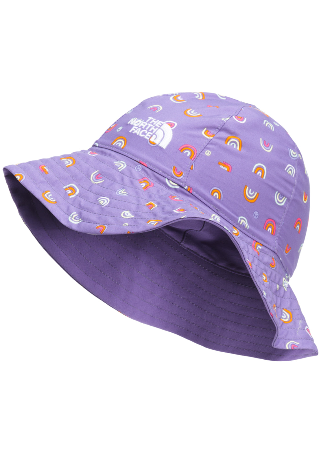 The North Face Toddler Littles Brimmer Bucker Hat  Pop Purple Rainbows End Print