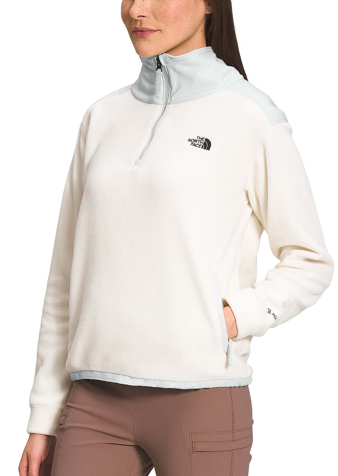 The North Face Women&#39;s Alpine Polartec 200 1/4 Zip Pullover Gardenia White/Tin Grey