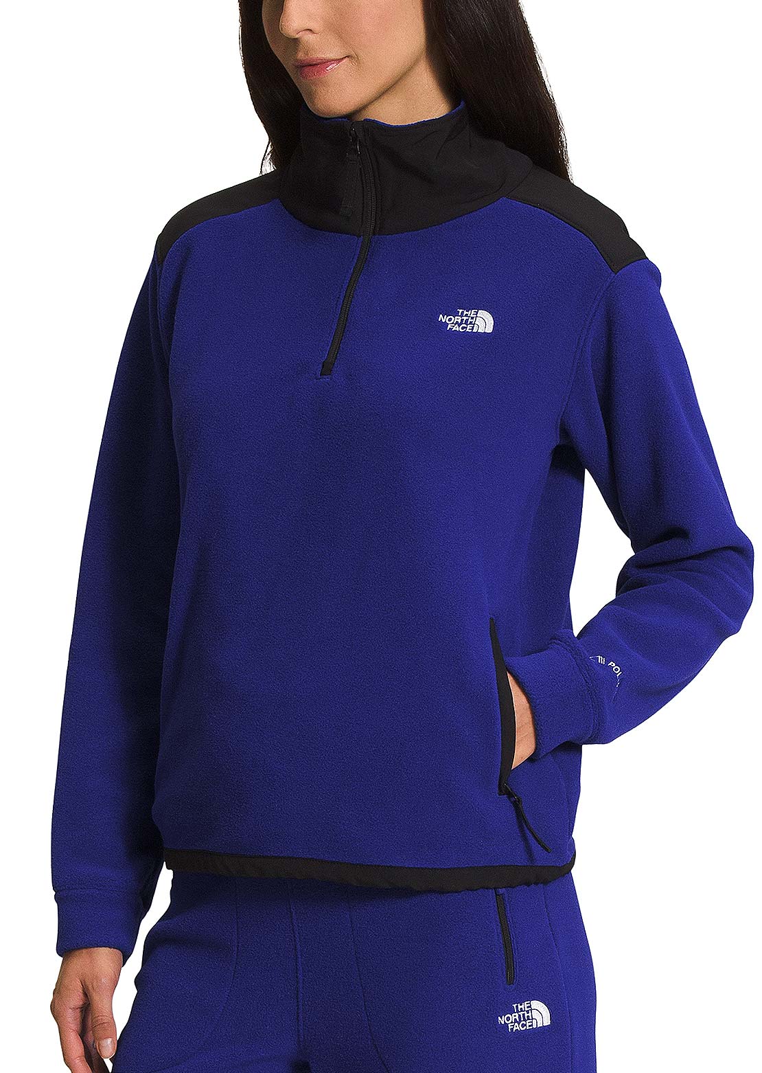 The North Face Women&#39;s Alpine Polartec 200 1/4 Zip Pullover Lapis Blue/TNF Black