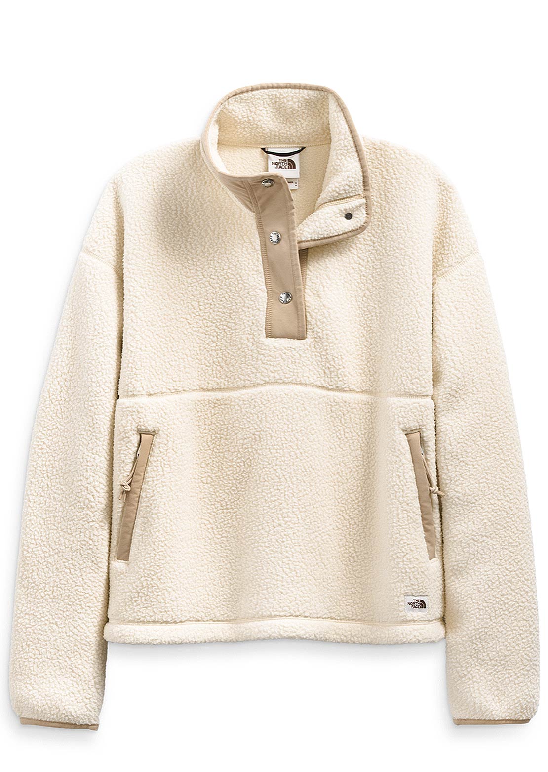 The North Face Women&#39;s Cragmont Fleece 1/4 Snap Bleached Sand/Hawthorne Khaki