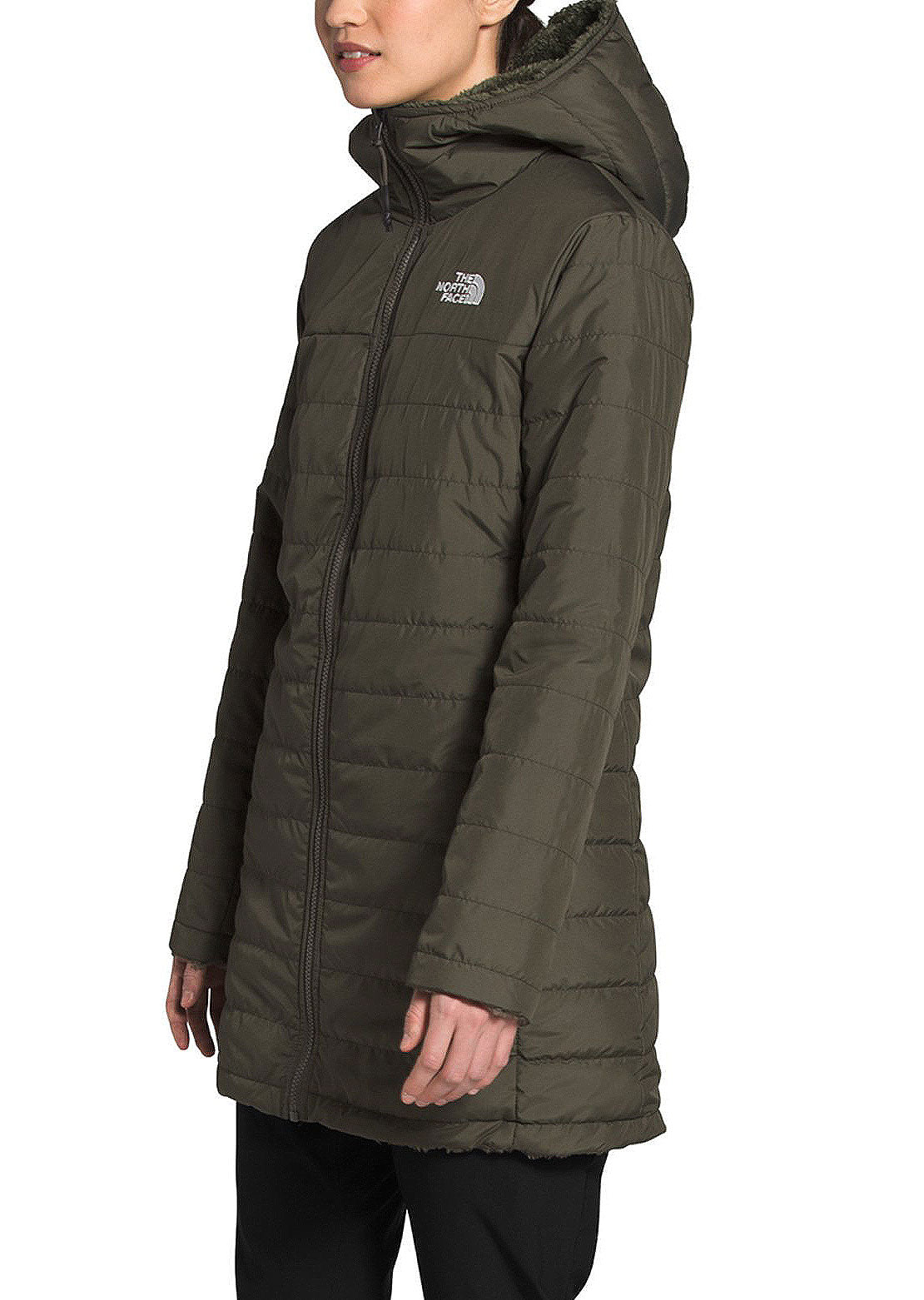 The North Face Women&#39;s Mossbud Insulated Reversible Parka New Taupe Green