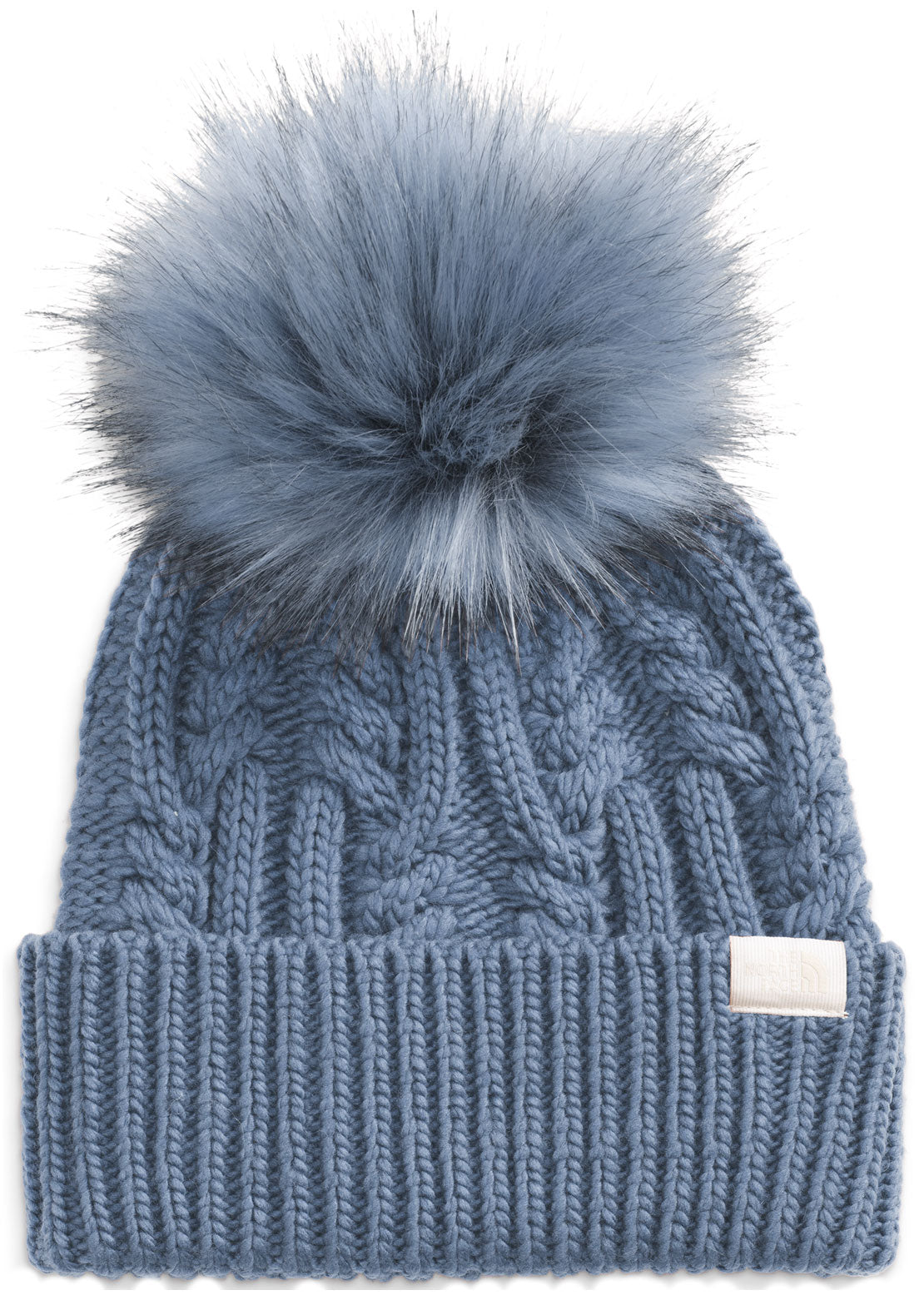 The North Face Women&#39;s Oh Mega Fur Pom Beanie Folk Blue