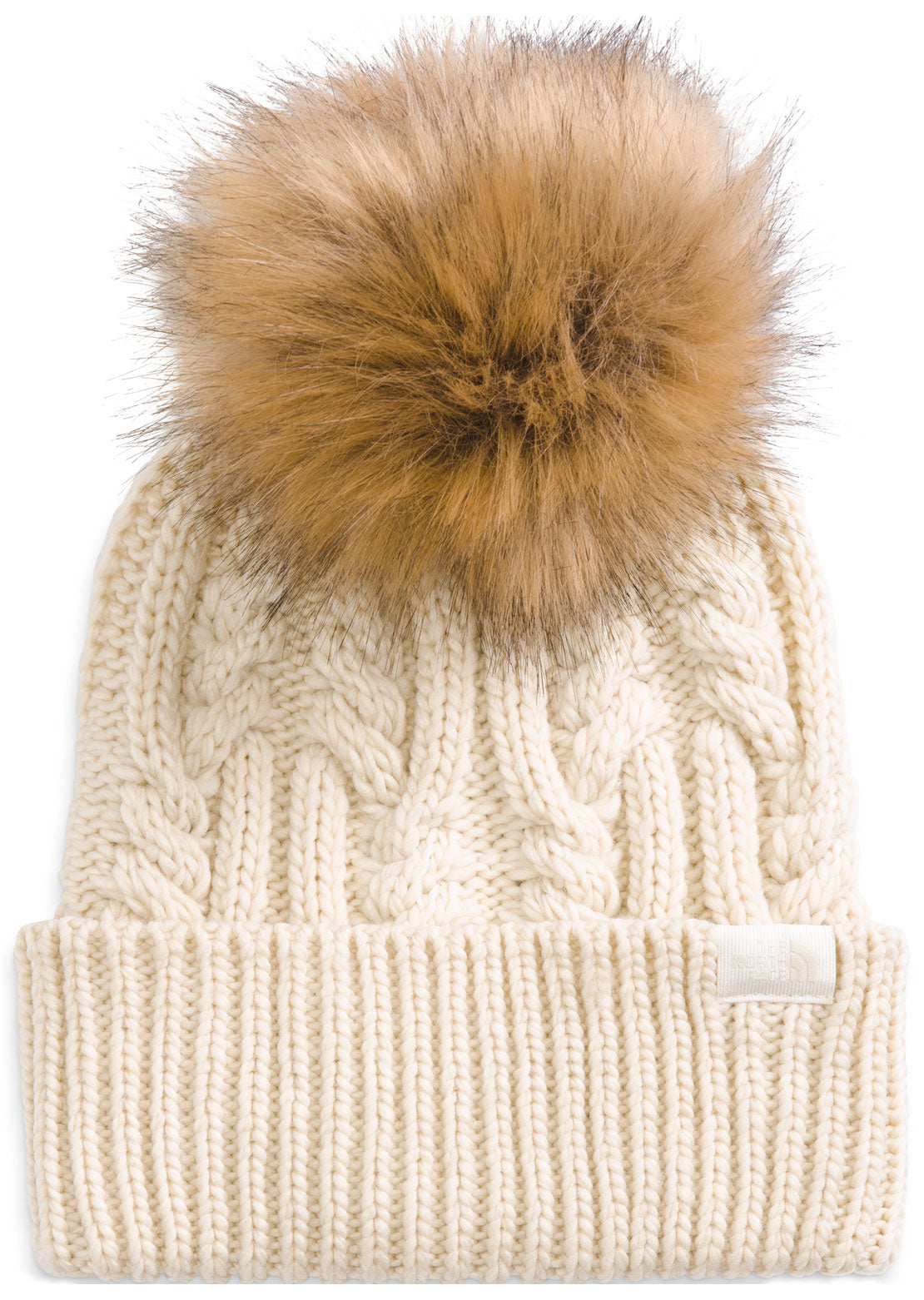 The North Face Women&#39;s Oh Mega Fur Pom Beanie Gardenia White