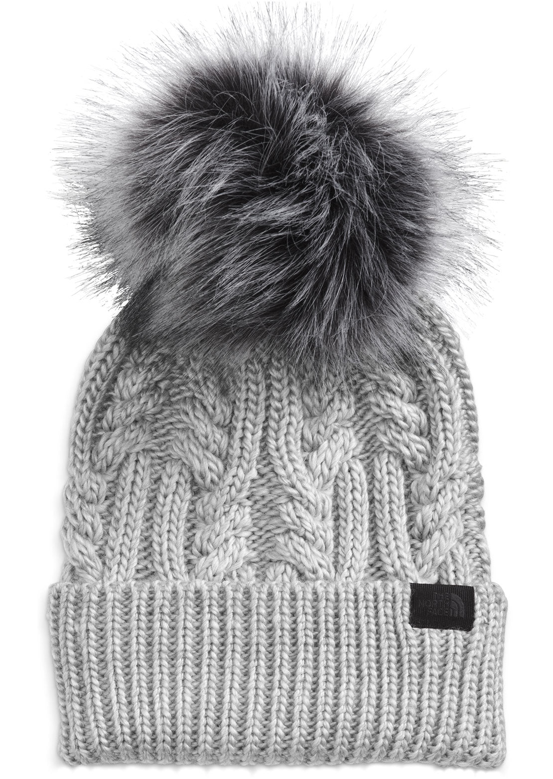 The North Face Women&#39;s Oh Mega Fur Pom Beanie TNF Light Grey Heather