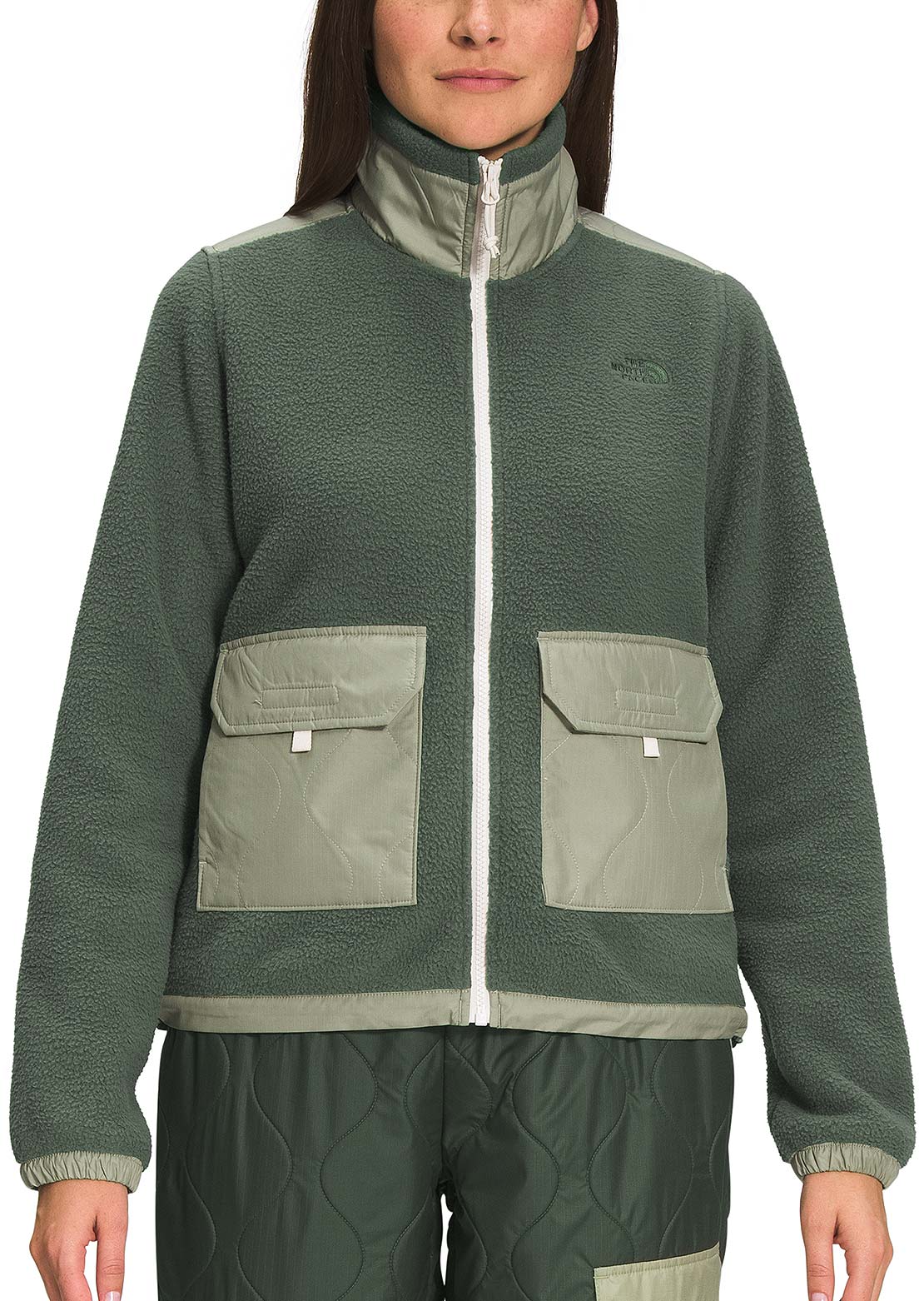 The North Face Women&#39;s Royal Arch Full Zip Jacket Thyme/Tea Green/Gardenia White