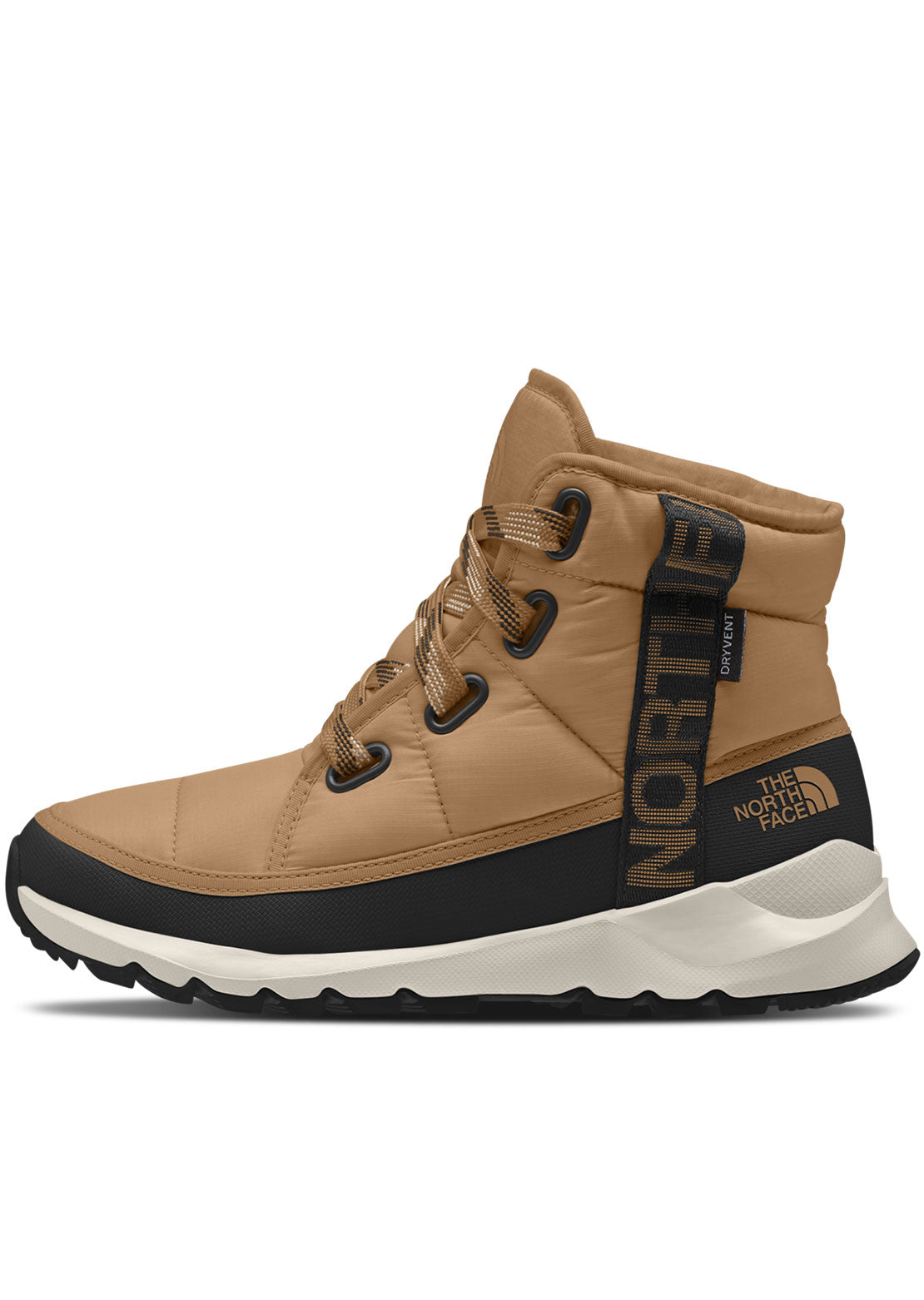 The North Face Women's ThermoBall Lace Up Luxe WP Boots Almond Butter/TNF Black