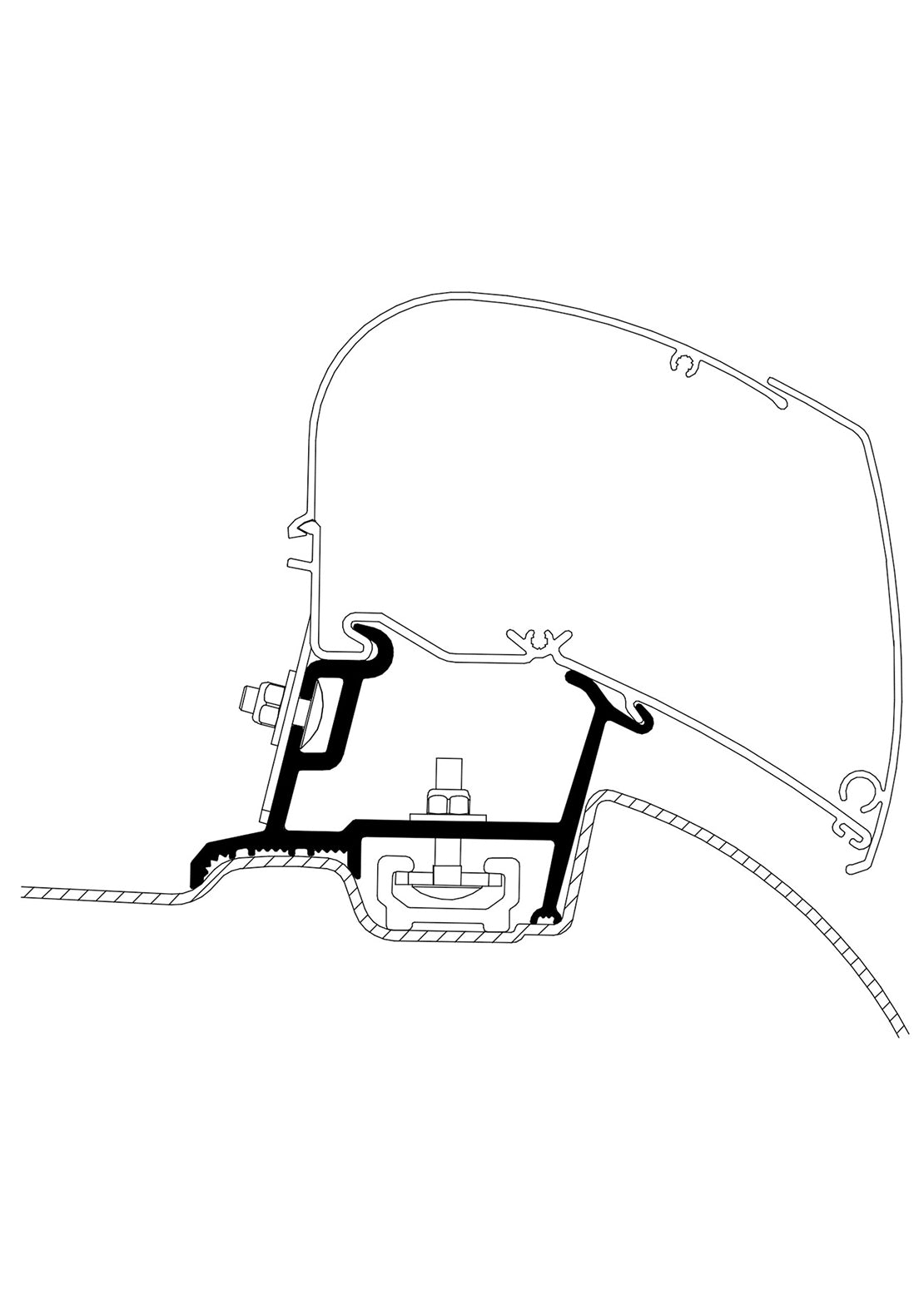 Thule HideAway Awning Adapter Mercedes Sprinter with OE Track