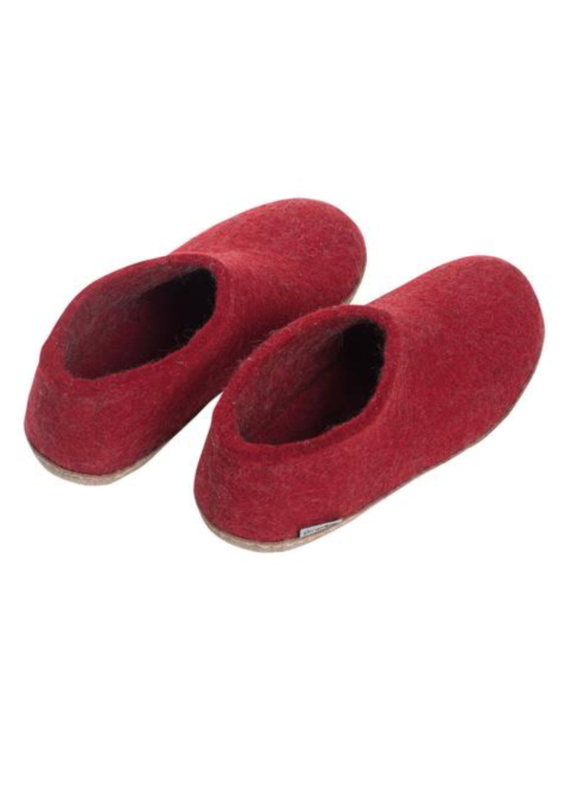 Glerups Unisex Leather Sole Slipper Shoes Red