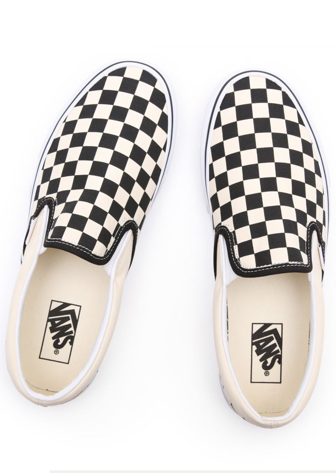 Vans Classic Slip-On Shoes Black/White Checkerboard/White