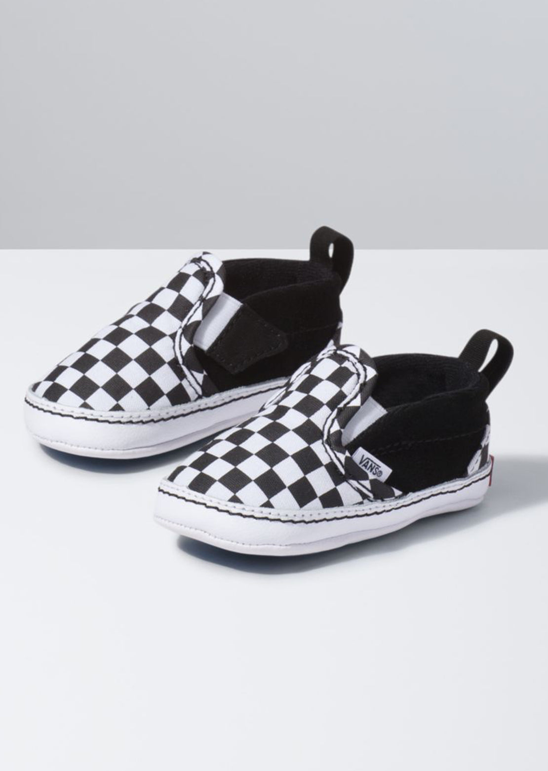 Vans Infant Slip-On V Crib Shoes (Checker) Black/True White