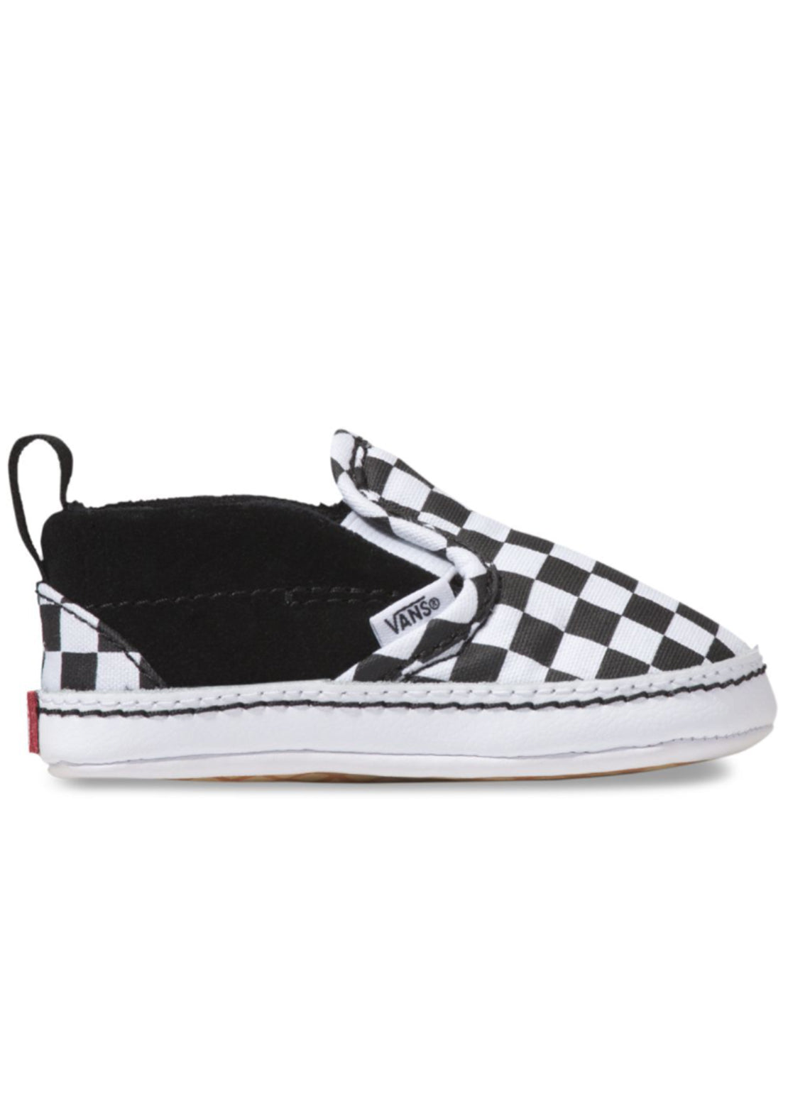 Vans Infant Slip-On V Crib Shoes (Checker) Black/True White