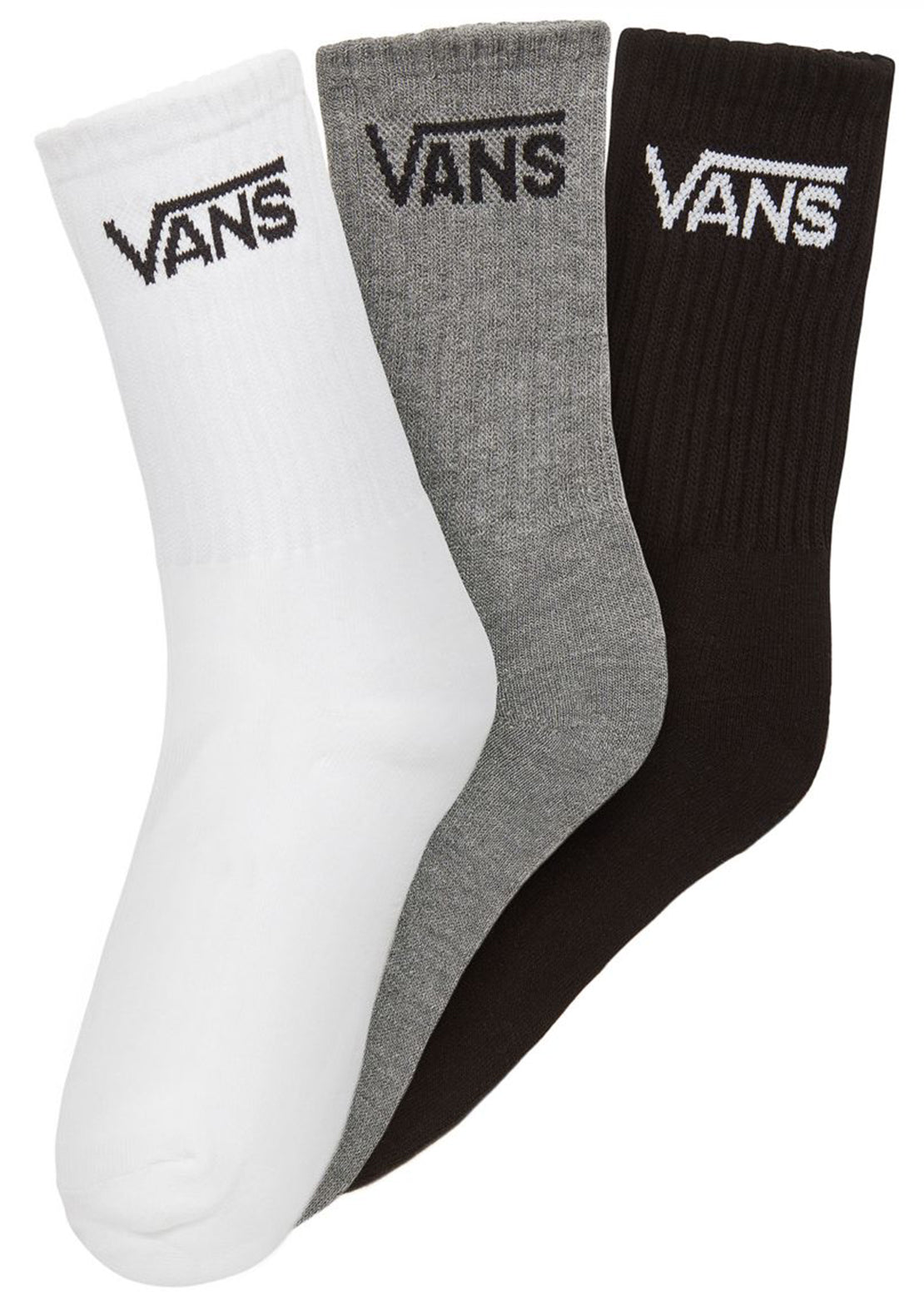 Vans Junior Classic Crew 3-Pack Socks Black Assorted