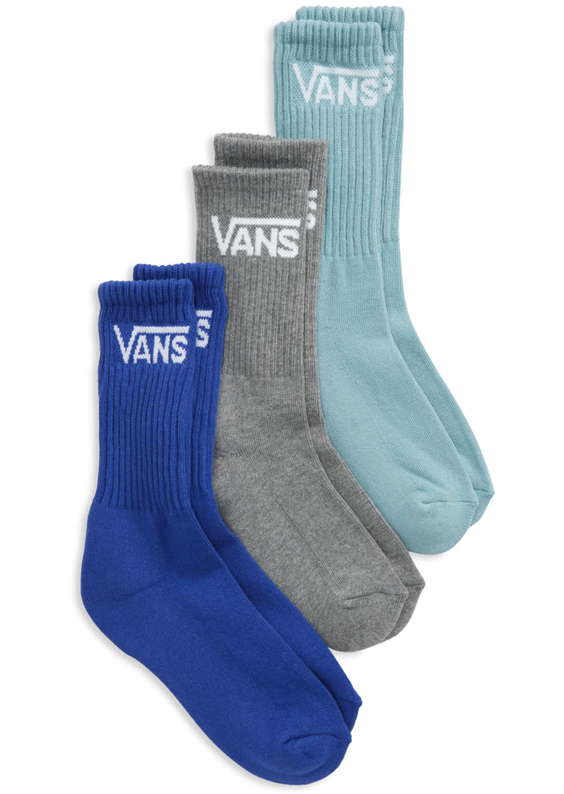 Vans Junior Classic Crew 3-Pack Socks Cameo Blue