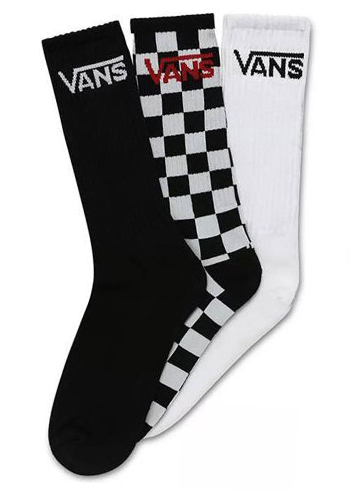 Vans Men&#39;s Classic Crew Socks Black/Checkerboard