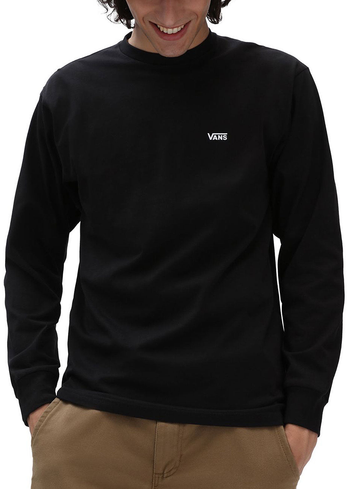 Vans Men&#39;s Left Chest Hit Long Sleeve Black/White