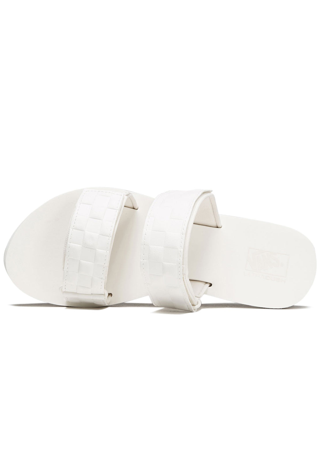 Vans Women&#39;s Cayucas Slide Sandals (Leather Emboss) Marshmallow
