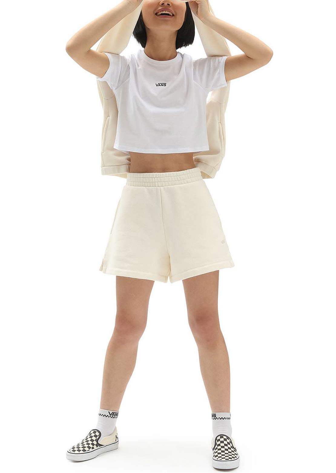 Vans Women&#39;s Flying V Crop Crew Sport T-Shirt White